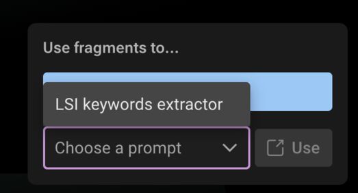 Choosing an AI prompt within the library search section