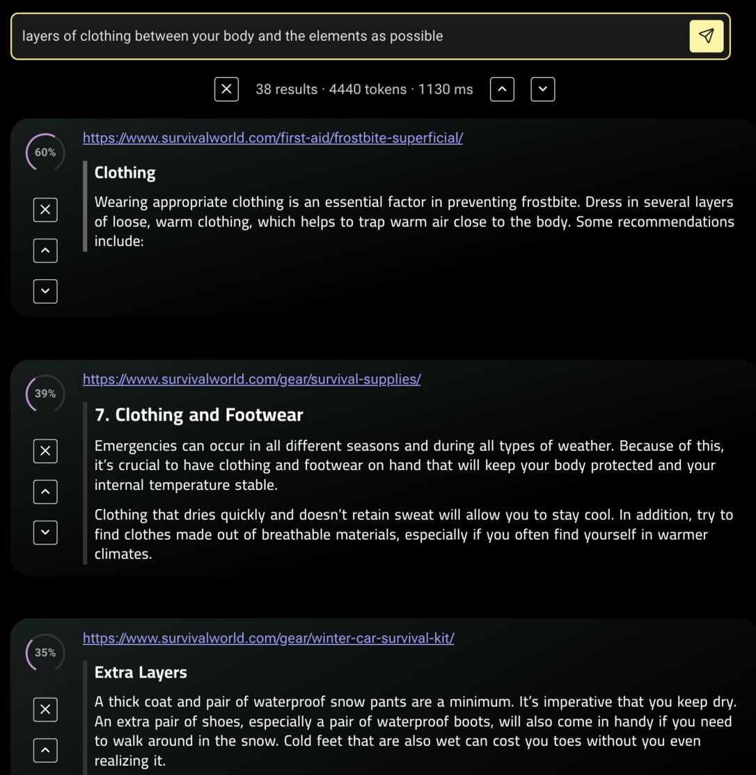 Use of semantic search to find relevant pages to link to
